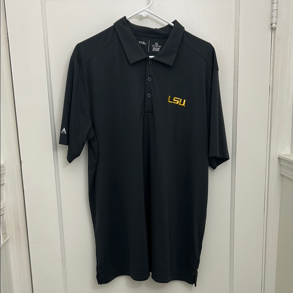 Antigua Dark Grey LSU Polo Shirt